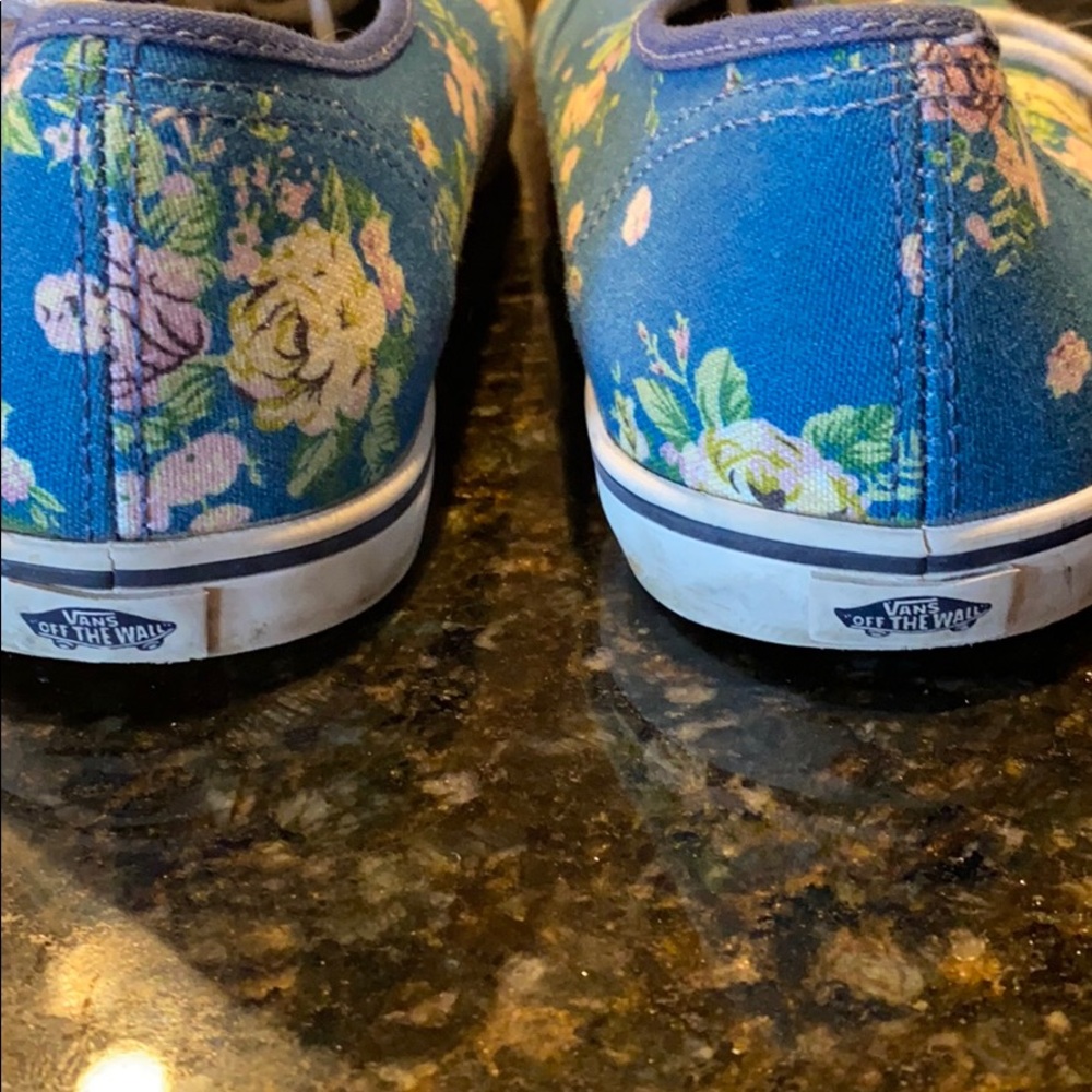 Blue Floral Print Vans - Picture 4 of 5